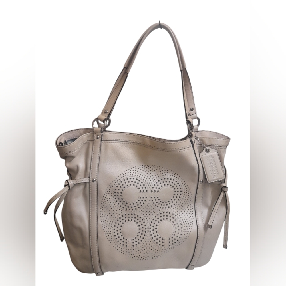 Coach Audrey Andie Perforated Signature Shoulder Hand Bag